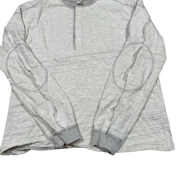 Carbon 2 Cobalt Men's Sz M Medium Light Gray Long Sleeve Shirt w Elbow Patch - Picture 3 of 13